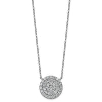 14kw 1 ctw Lab Grown Diamond VS+ F+ Round Cluster Necklace