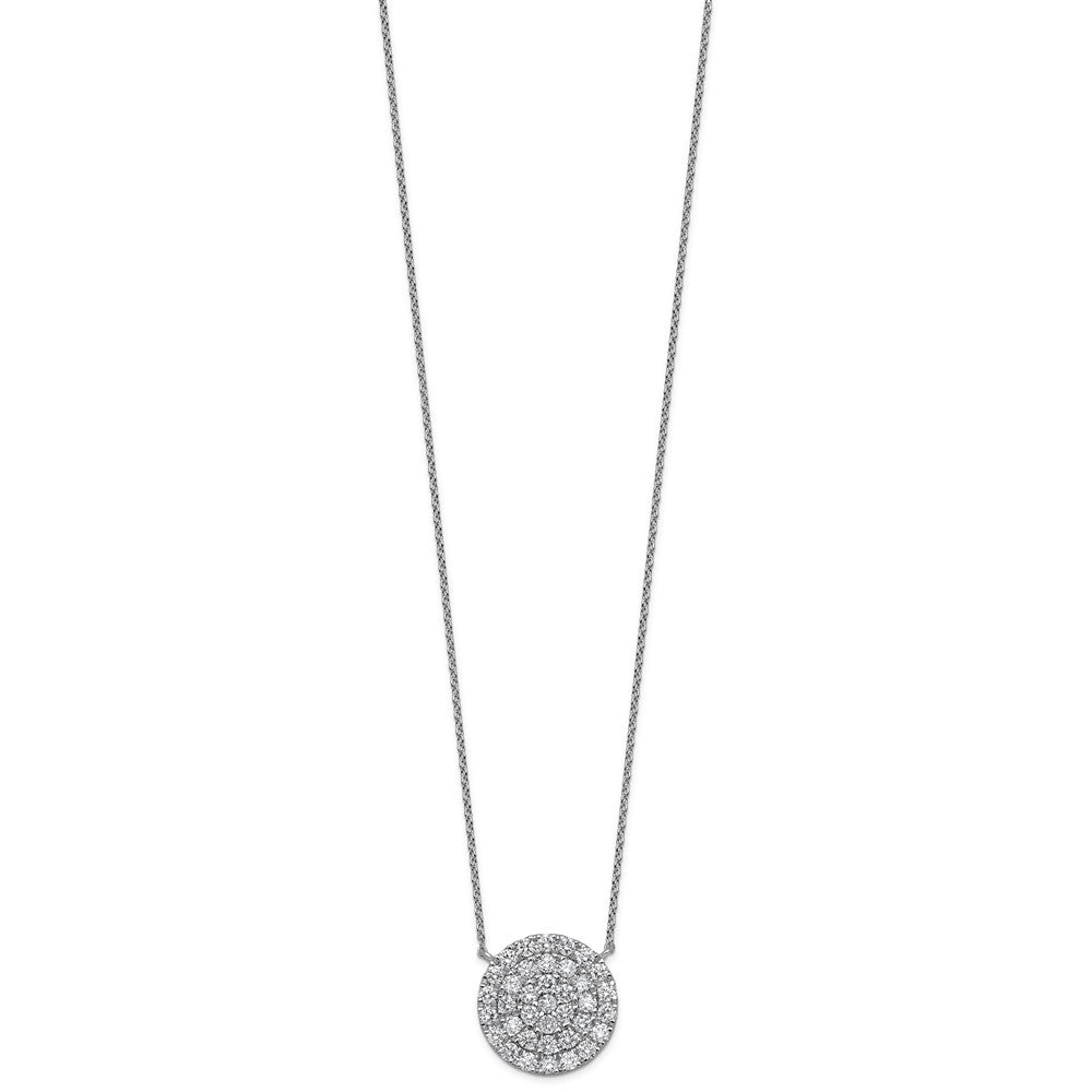14kw 1 1/2 ctw Lab Grown Diamond VS+ F+ Circle Cluster Necklace