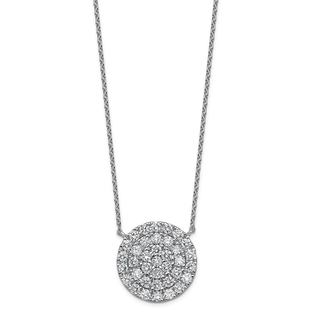 14kw 1 1/2 ctw Lab Grown Diamond VS+ F+ Circle Cluster Necklace