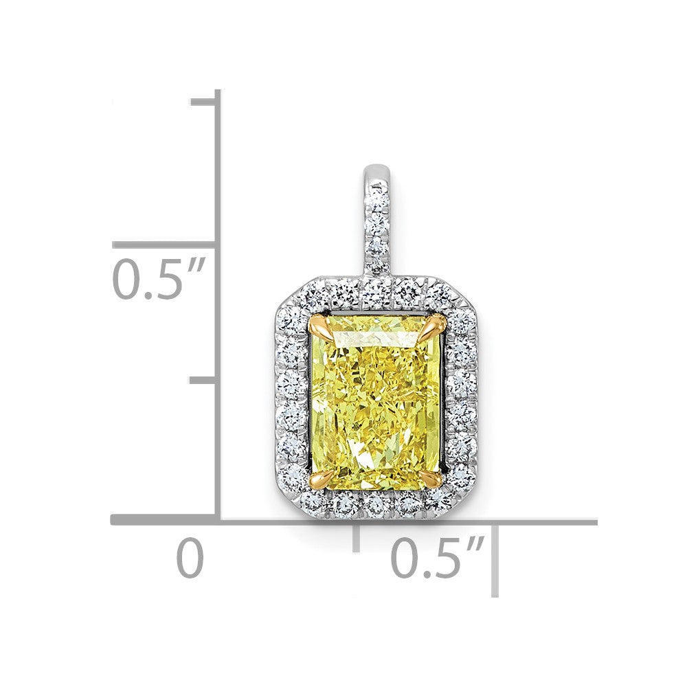 Emma Grace 14ktt 2 1/4ct LabGrown Dia Cert Vivid Yellow & VS+ F+ Comp Penda
