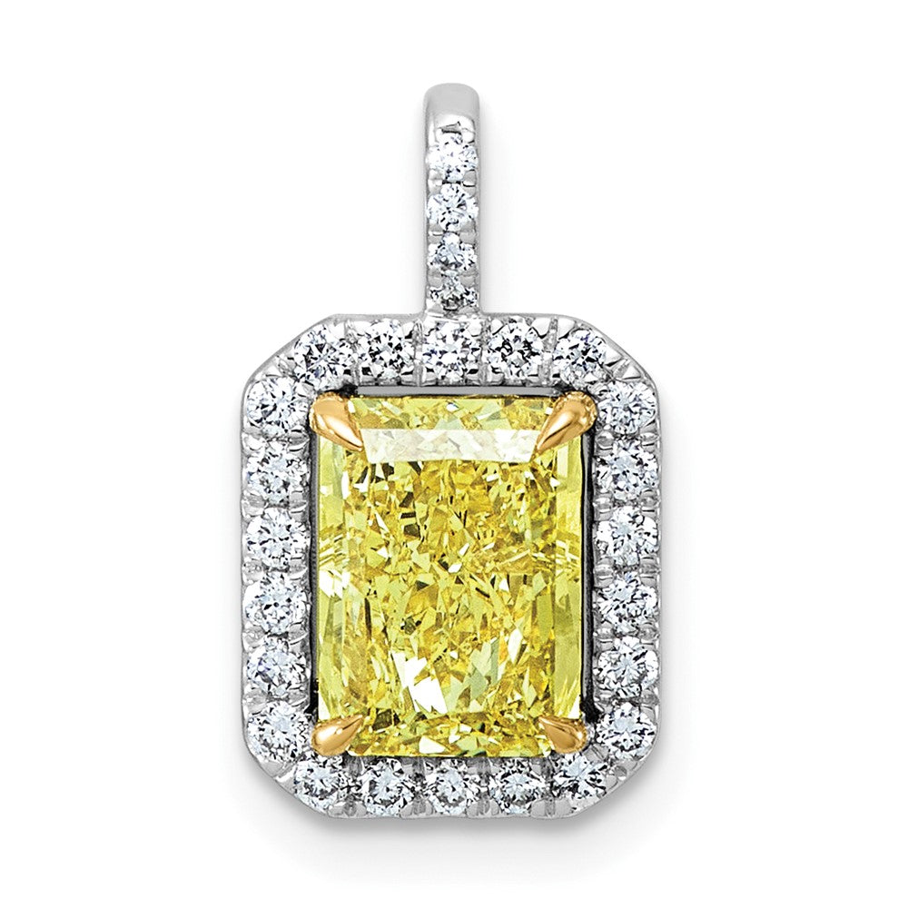 Emma Grace 14ktt 2 1/4ct LabGrown Dia Cert Vivid Yellow & VS+ F+ Comp Penda