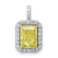 Emma Grace 14ktt 2 1/4ct LabGrown Dia Cert Vivid Yellow & VS+ F+ Comp Penda
