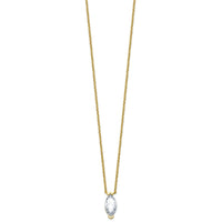 14ky Cert Marquise Lab Grown Dia VS+ F+ Solitaire Pendant Necklace