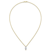 14ky Cert Marquise Lab Grown Dia VS+ F+ Solitaire Pendant Necklace