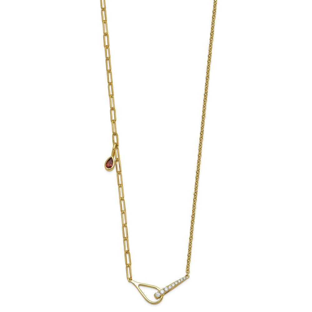 14ky Lab Grown Dia VS+ F+ Fashion Loop & Gem Comp Charm Necklace