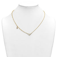 14ky Lab Grown Dia VS+ F+ Fashion Loop & Gem Comp Charm Necklace