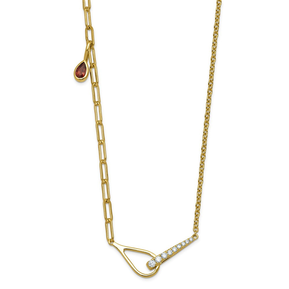 14ky Lab Grown Dia VS+ F+ Fashion Loop & Gem Comp Charm Necklace