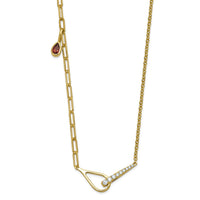 14ky Lab Grown Dia VS+ F+ Fashion Loop & Gem Comp Charm Necklace