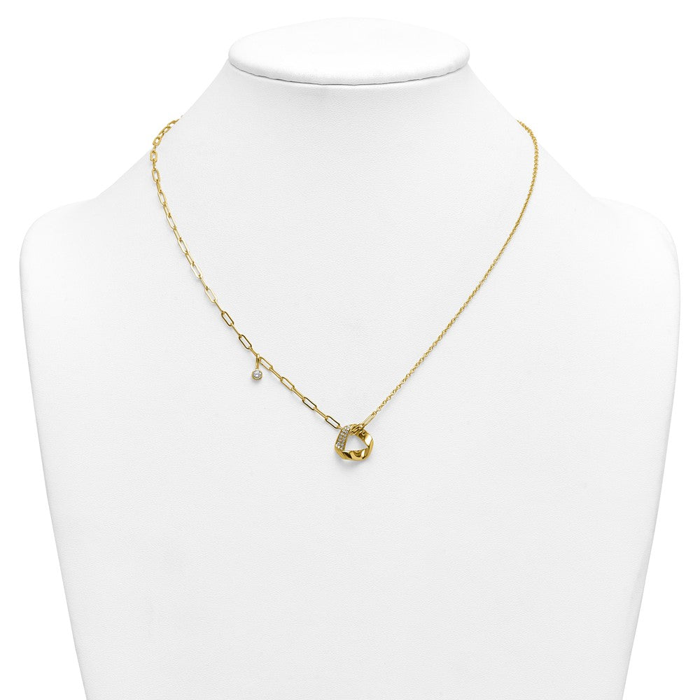 14ky Lab Grown Dia VS+ F+ Fashion Complete Slide Necklace