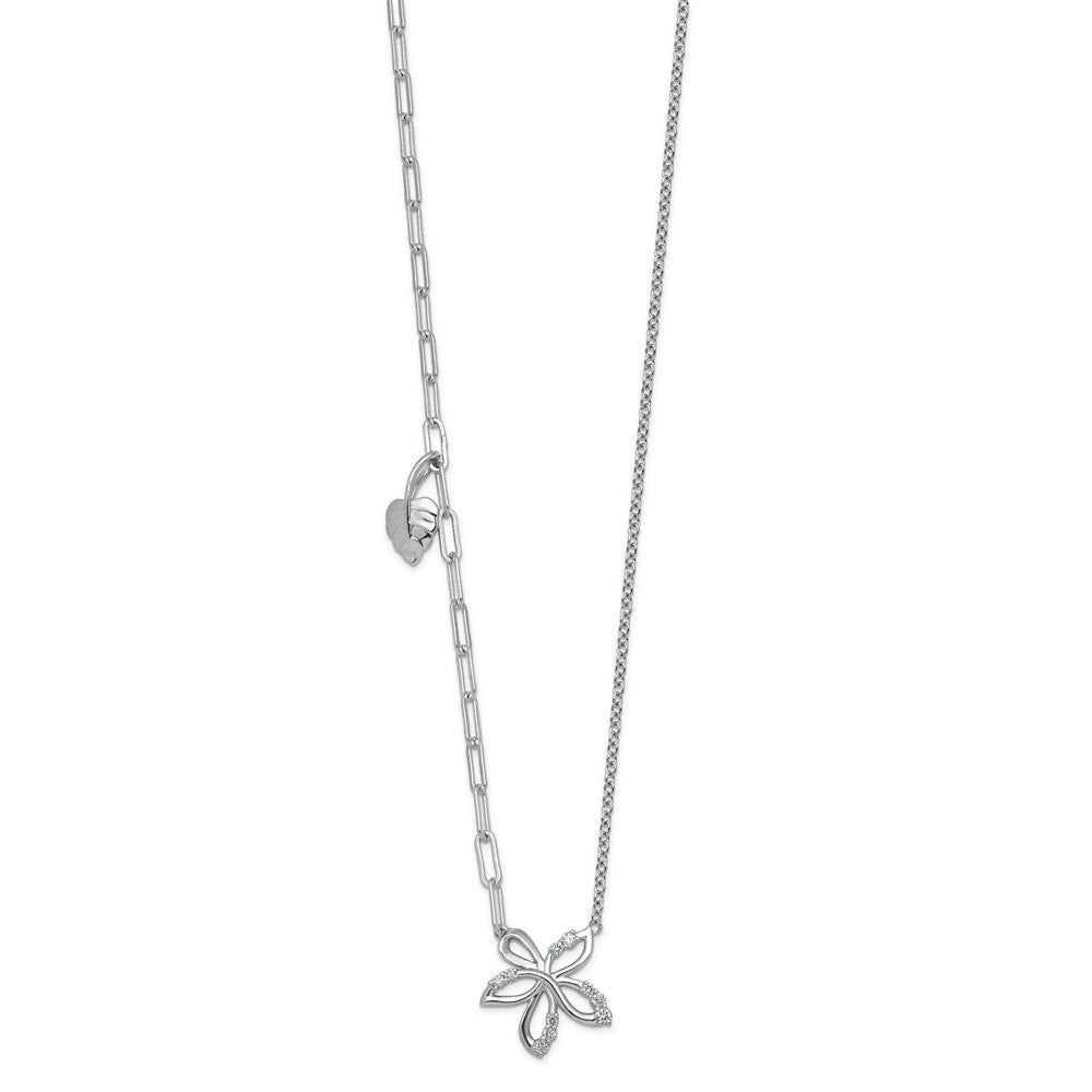 14kw Lab Grown Dia VS+ F+ Flower & Heart Comp Necklace
