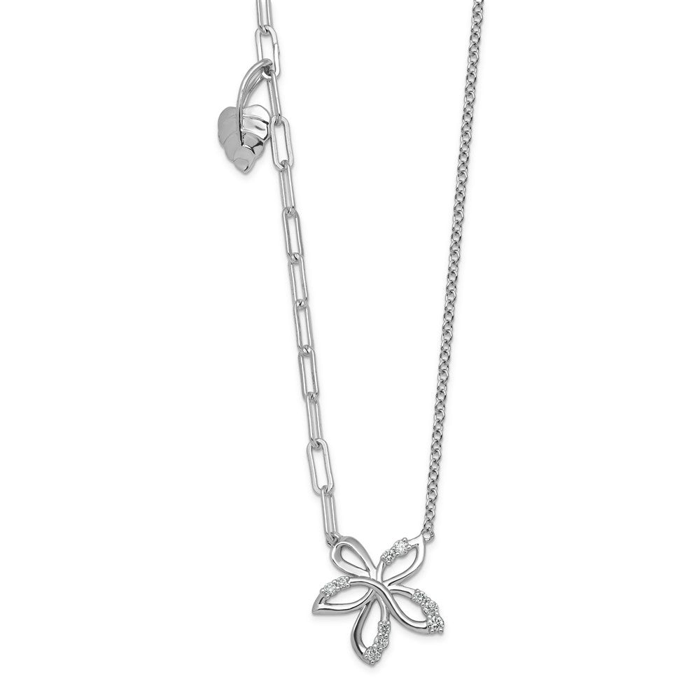 14kw Lab Grown Dia VS+ F+ Flower & Heart Comp Necklace