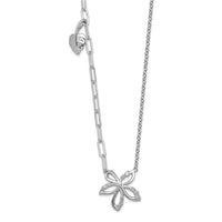 14kw Lab Grown Dia VS+ F+ Flower & Heart Comp Necklace
