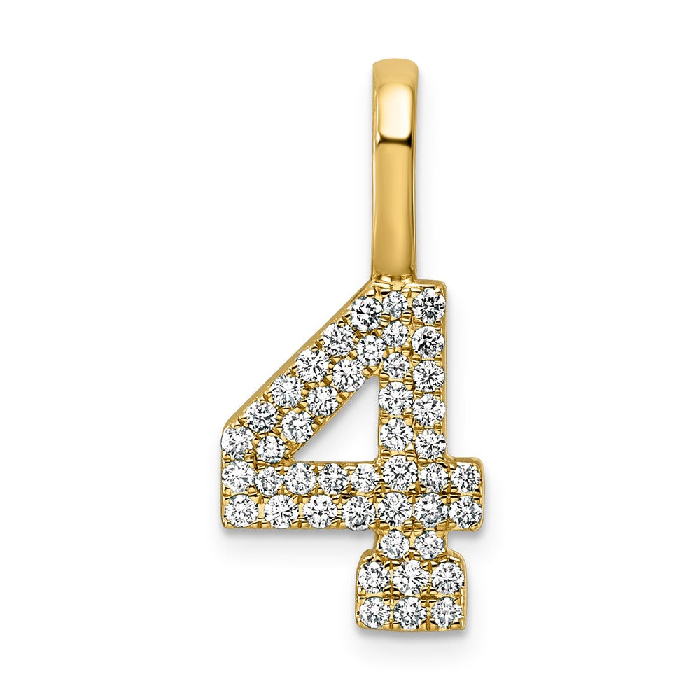 14k Lab Grown Diamond VS+ F+ Complete Number 4 Pendant