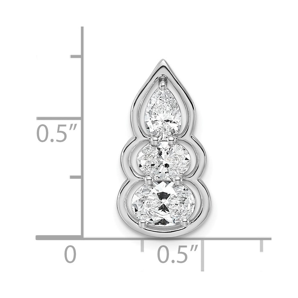 14kw Lab Grown Diamond VS+ F+ 3-stone Fashion Pendant