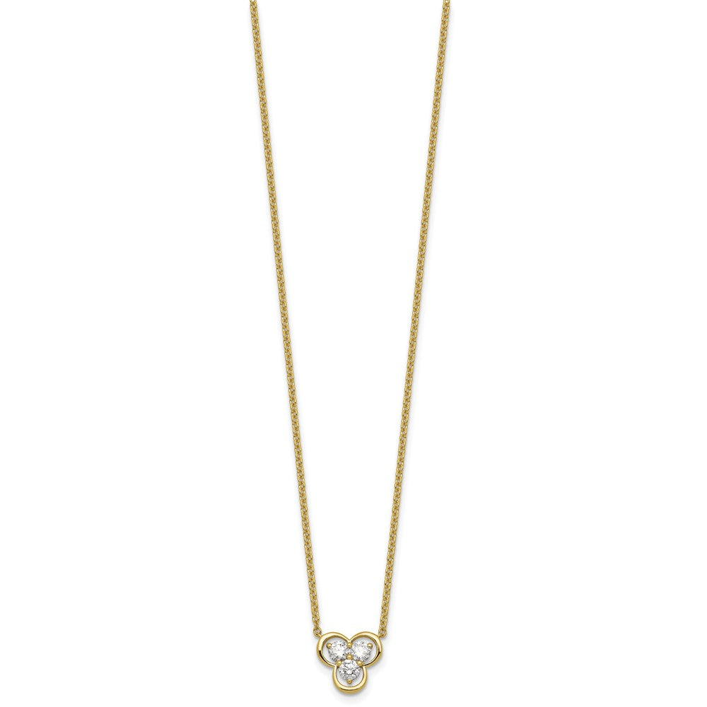 14k Lab Grown Diamond VS+ F+ 3-stone Fashion Necklace