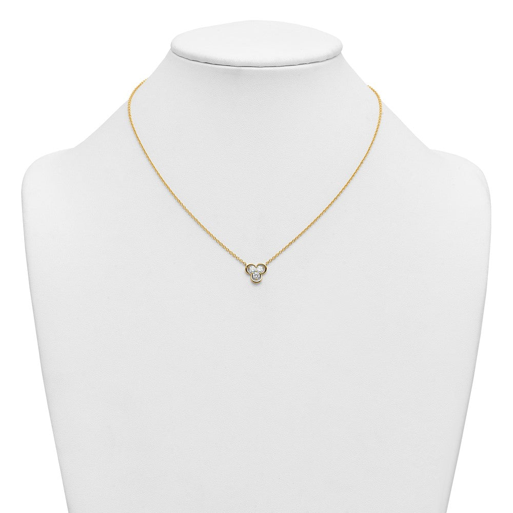 14k Lab Grown Diamond VS+ F+ 3-stone Fashion Necklace