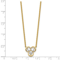 14k Lab Grown Diamond VS+ F+ 3-stone Fashion Necklace