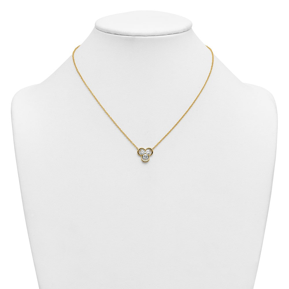 14k Lab Grown Diamond VS+ F+ 3-stone Fashion Necklace