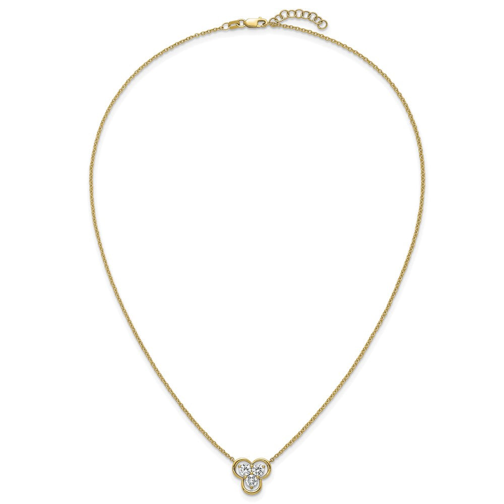 14k Lab Grown Diamond VS+ F+ 3-stone Fashion Necklace