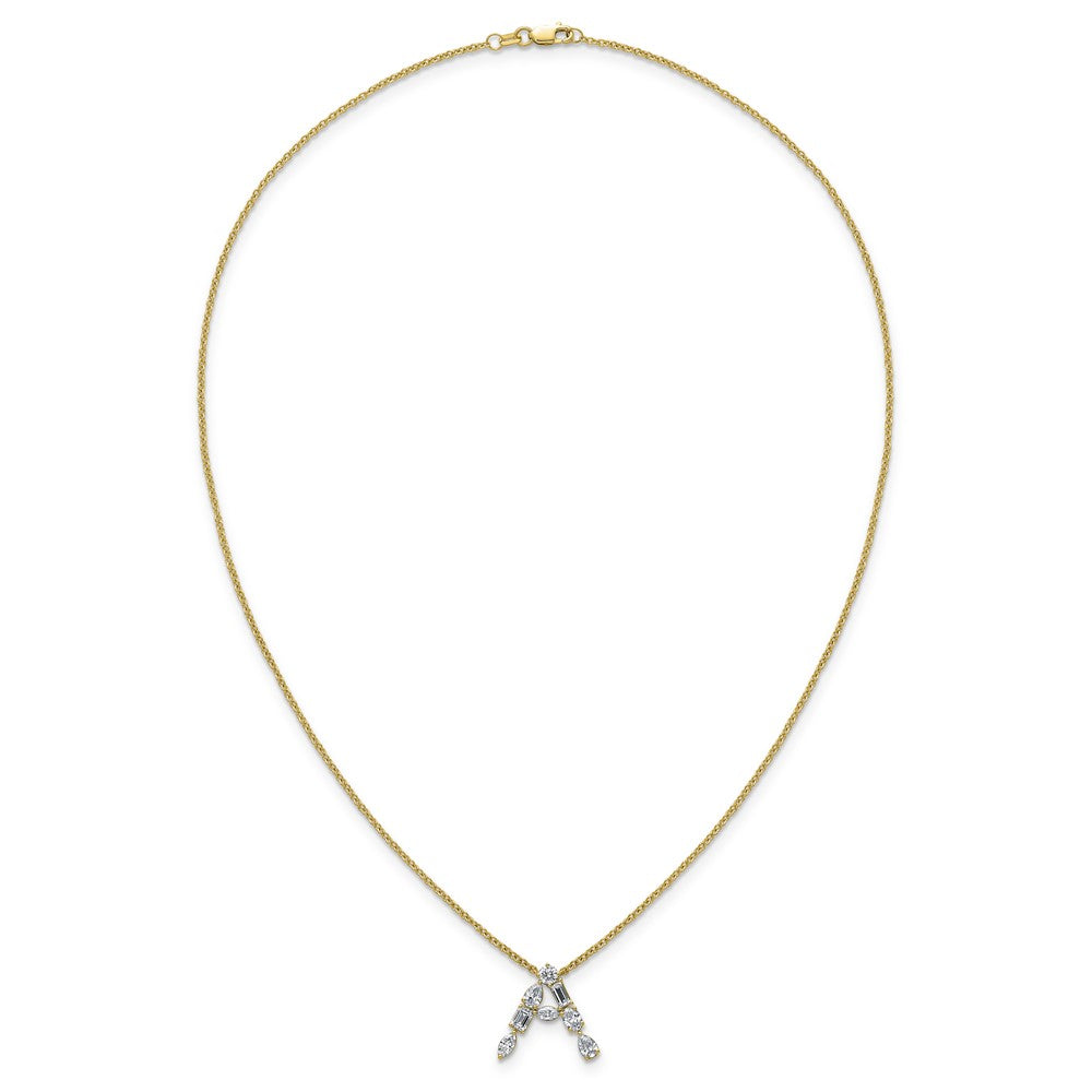 14ky Lab Grown Diamond VS+ F+ Complete Initial A Necklace