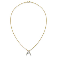 14ky Lab Grown Diamond VS+ F+ Complete Initial A Necklace