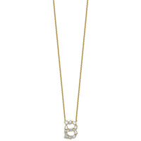 14ky Lab Grown Diamond VS+ F+ Complete Initial B Necklace