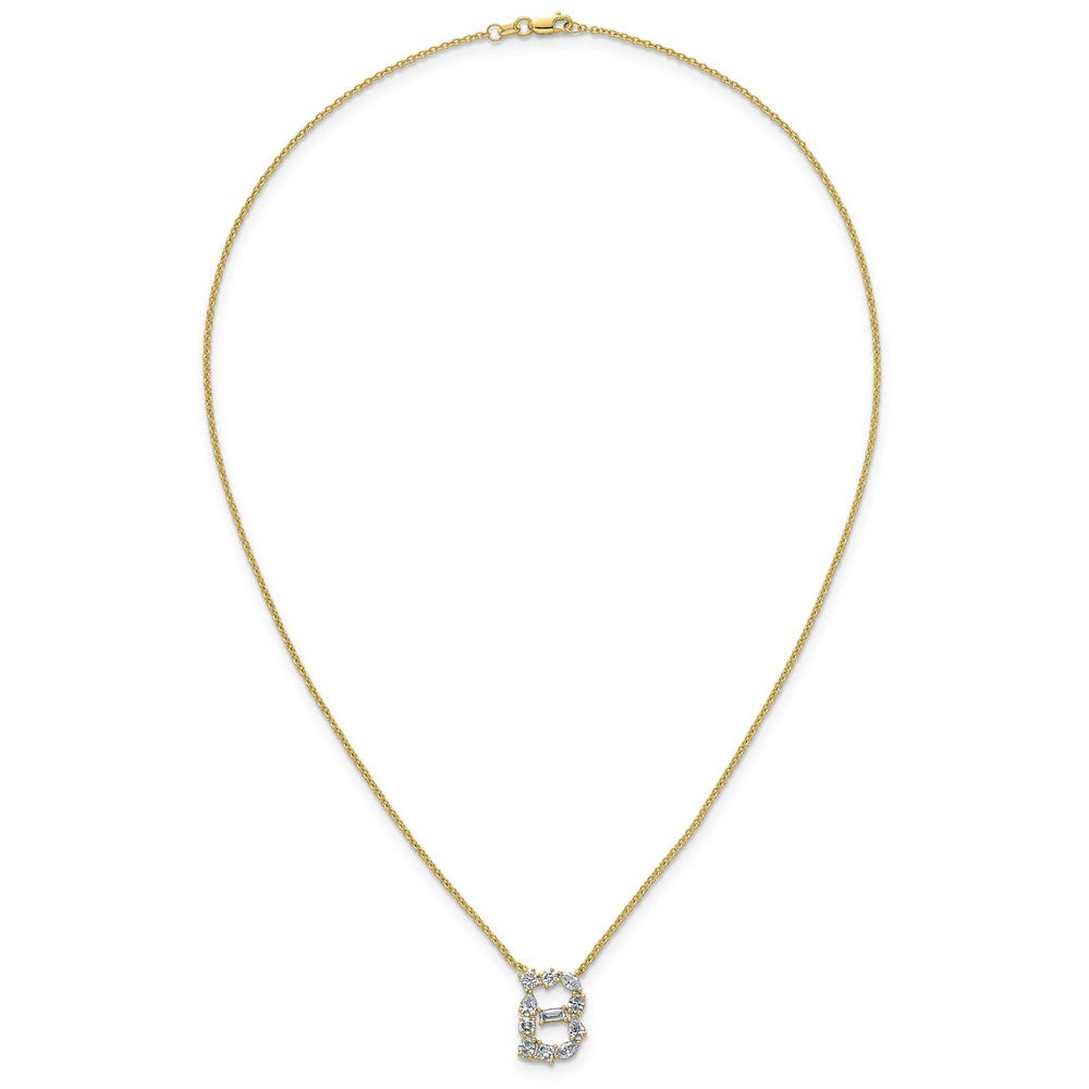 14ky Lab Grown Diamond VS+ F+ Complete Initial B Necklace