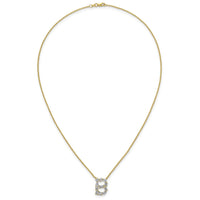 14ky Lab Grown Diamond VS+ F+ Complete Initial B Necklace