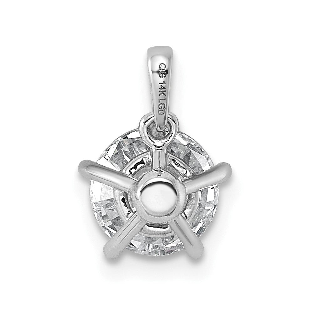 14kw 1 1/2ct Cert Lab Grown VS+ F+ Round 8X Diamond Pendant