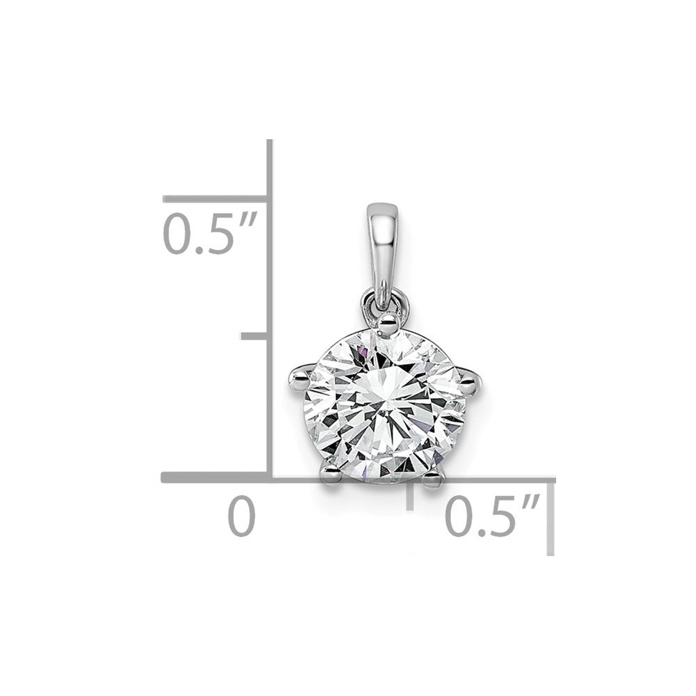 14kw 1 1/2ct Cert Lab Grown VS+ F+ Round 8X Diamond Pendant