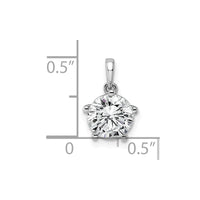 14kw 1 1/2ct Cert Lab Grown VS+ F+ Round 8X Diamond Pendant
