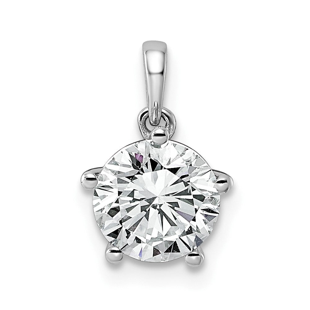 14kw 1 1/2ct Cert Lab Grown VS+ F+ Round 8X Diamond Pendant