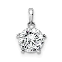 14kw 1 1/2ct Cert Lab Grown VS+ F+ Round 8X Diamond Pendant
