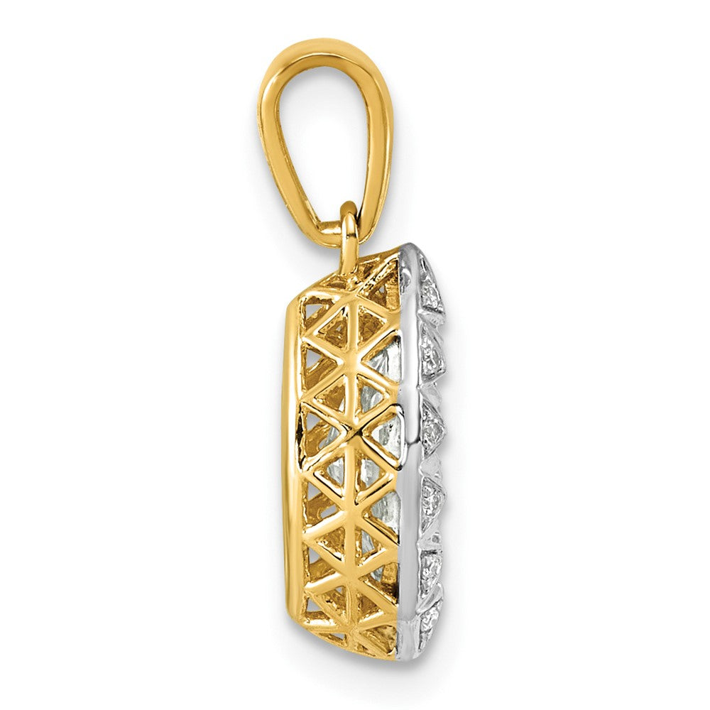 10ky w/Rhodium Lab Grown VS+ F+ Marquise Center Diamond Pendant