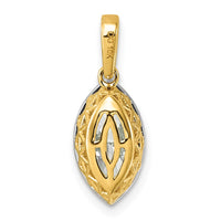 10ky w/Rhodium Lab Grown VS+ F+ Marquise Center Diamond Pendant