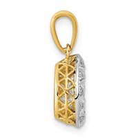 10ky w/Rhodium Cert Lab Grown VS+ F+ Pear Center Diamond Pendant