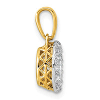 10ky w/Rhodium Cert Lab Grown VS+ F+ Oval Center Diamond Pendant