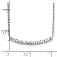 14kw 1/4ct Lab Grown Diamond VS/SI+ G+ Comp 18in Curved Bar Necklace
