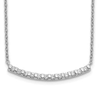 14kw 1/4ct Lab Grown Diamond VS/SI+ G+ Comp 18in Curved Bar Necklace