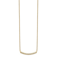 14k 1/4ct Lab Grown Diamond VS/SI+ G+ Comp 18in Curved Bar Necklace