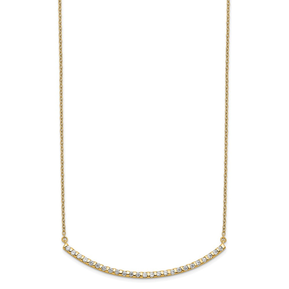 14k 1/2ct Lab Grown Diamond VS/SI+ G+ Comp 18in Curved Bar Necklace