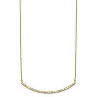 14k 1/2ct Lab Grown Diamond VS/SI+ G+ Comp 18in Curved Bar Necklace