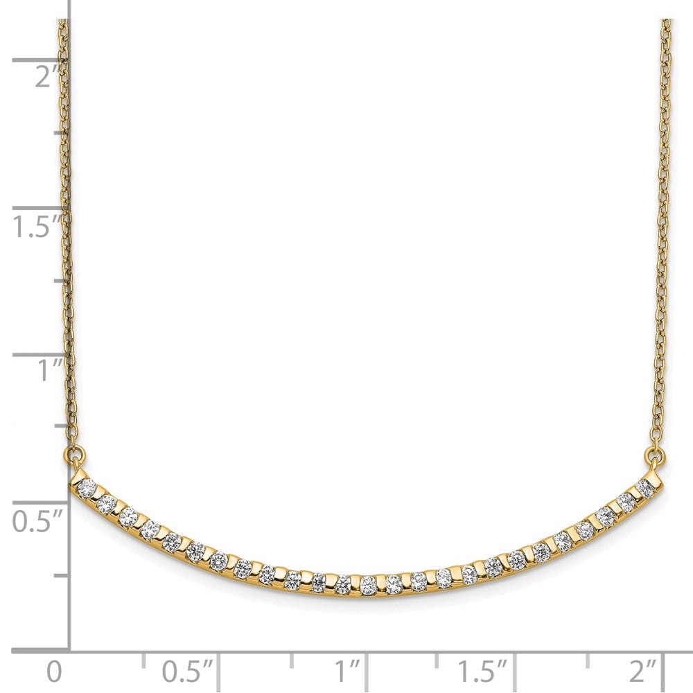 14k 1/2ct Lab Grown Diamond VS/SI+ G+ Comp 18in Curved Bar Necklace