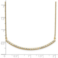 14k 1/2ct Lab Grown Diamond VS/SI+ G+ Comp 18in Curved Bar Necklace