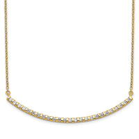 14k 1/2ct Lab Grown Diamond VS/SI+ G+ Comp 18in Curved Bar Necklace