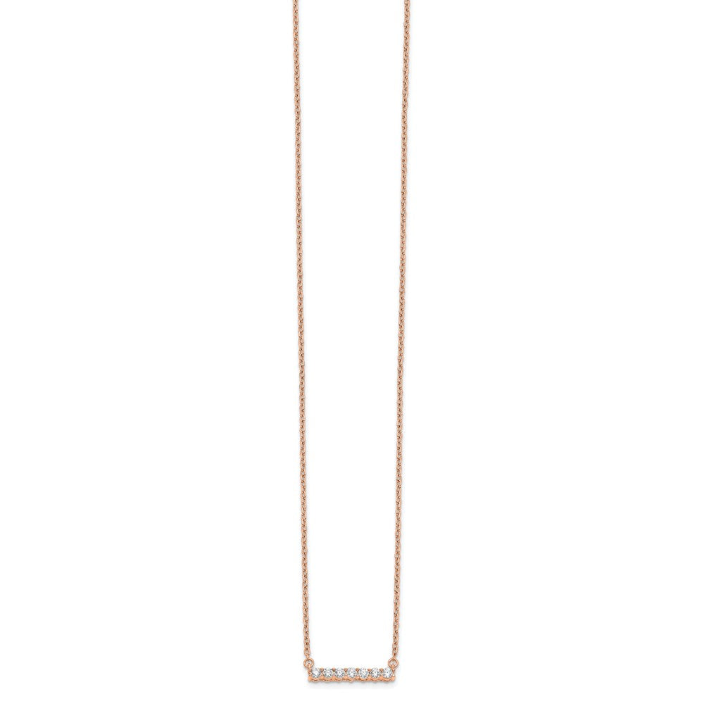 14k Rose Gold 1/4ct Lab Grown Diamond VS/SI+ G+ Comp 18in Bar Necklace