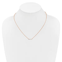 14k Rose Gold 1/4ct Lab Grown Diamond VS/SI+ G+ Comp 18in Bar Necklace