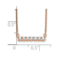 14k Rose Gold 1/4ct Lab Grown Diamond VS/SI+ G+ Comp 18in Bar Necklace