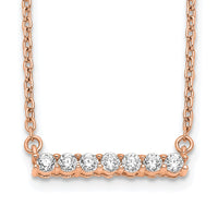 14k Rose Gold 1/4ct Lab Grown Diamond VS/SI+ G+ Comp 18in Bar Necklace