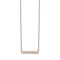 14k Rose Gold 1/3ct Lab Grown Diamond VS/SI+ G+ Comp 18in Bar Necklace
